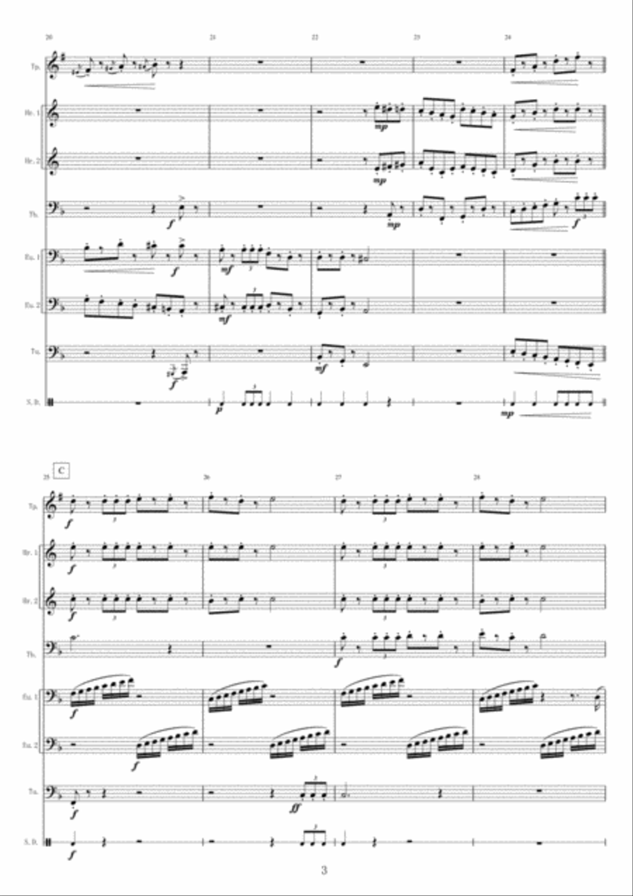 <Brass Septet and Snare Drum> March from The Nutcracker Large Ensemble scores gallery preview page 3