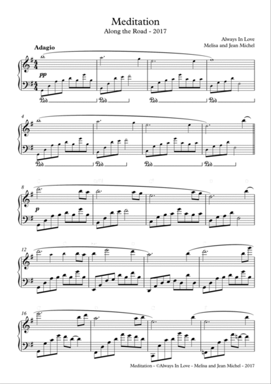 Meditation Easy Piano scores gallery preview page 2