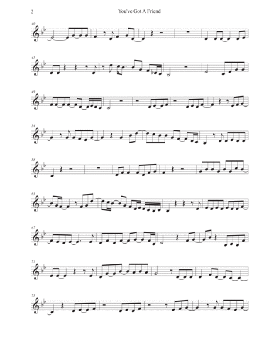 You've Got A Friend Clarinet Solo scores gallery preview page 2