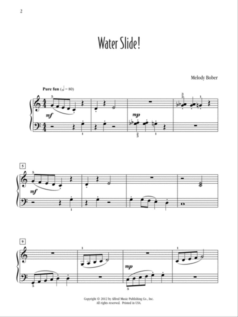 Water Slide! Easy Piano scores gallery preview page 2