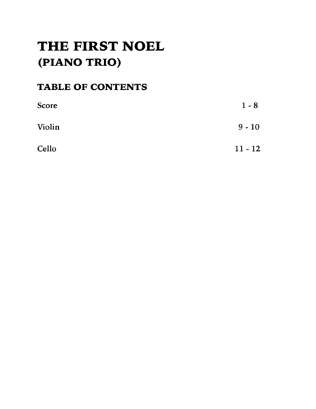 The First Noel (Piano Trio): Violin, Cello and Piano image number null