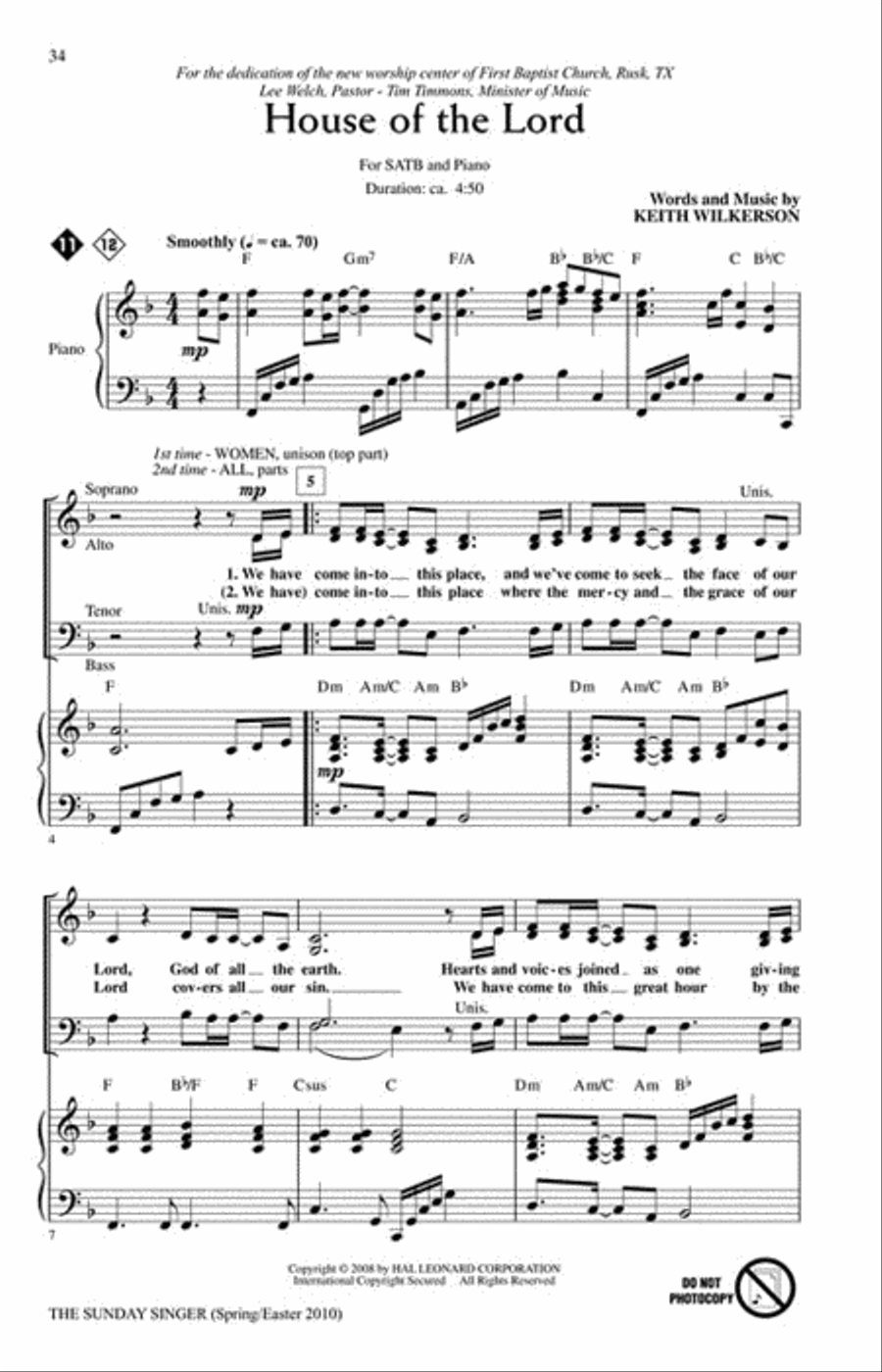 The Sunday Singer (Spring/Easter 2010) Choir scores gallery preview page 5