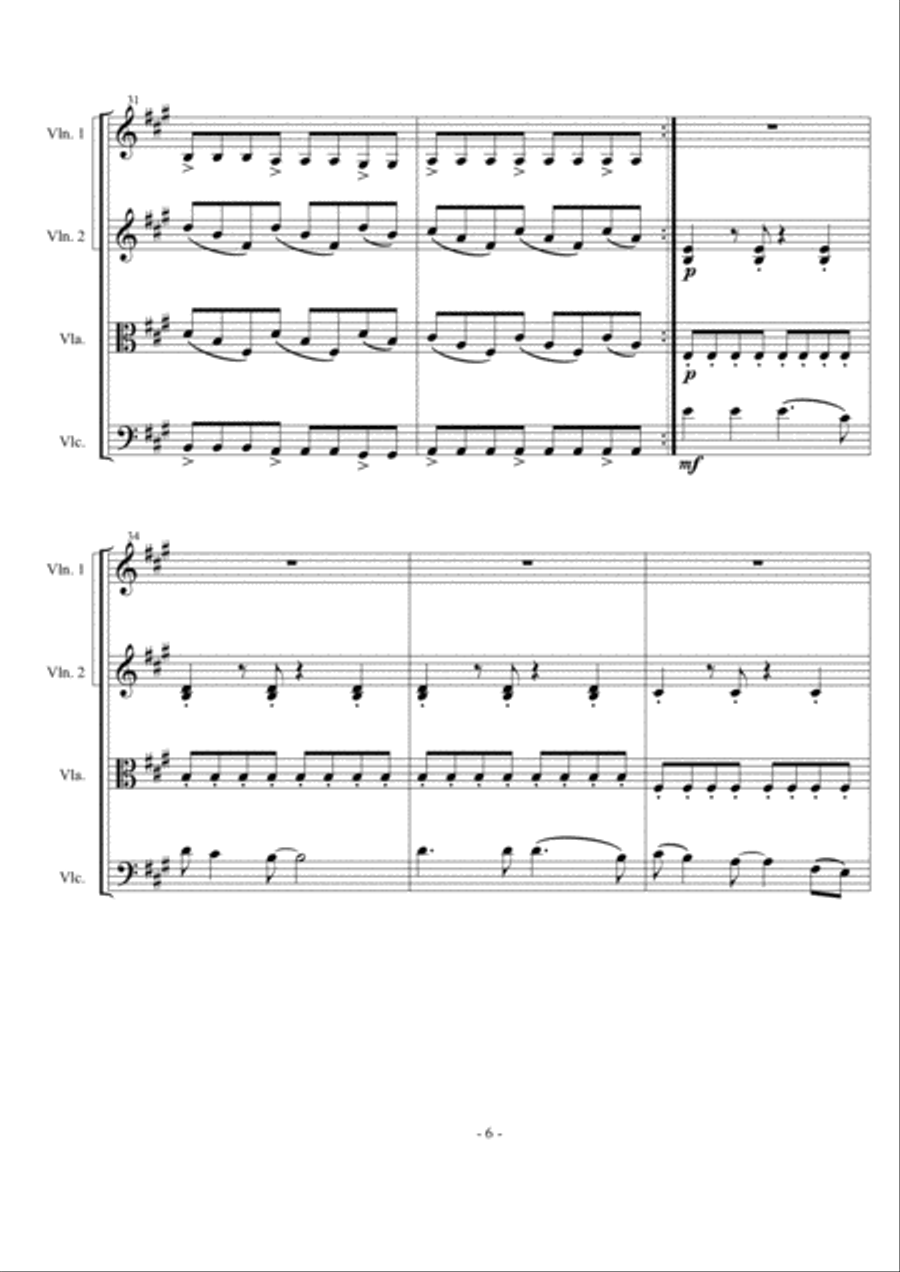 Clocks Clocks String Quartet scores gallery preview page 6