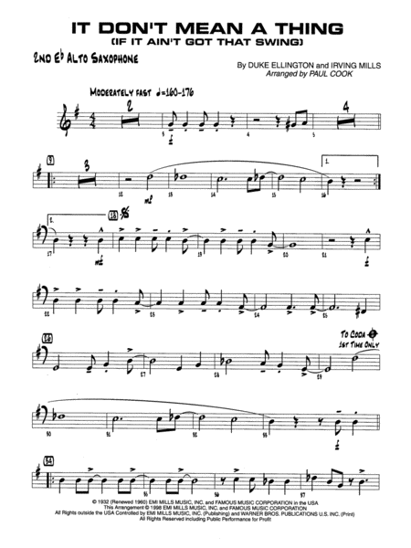 It Don't Mean a Thing (If It Ain't Got That Swing): 2nd E-flat Alto Saxophone