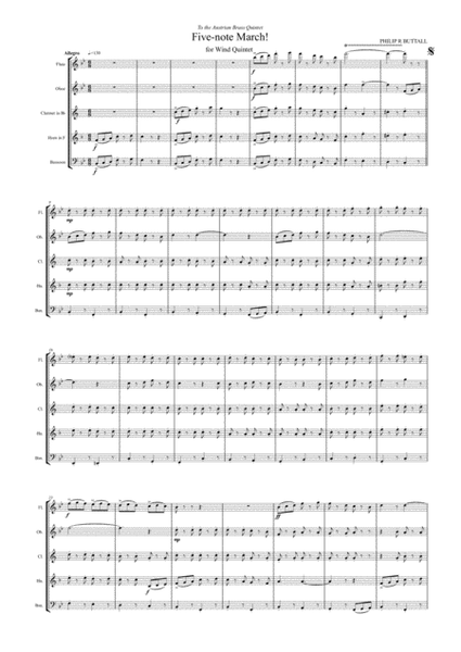 Five-note March! (Wind Quintet) - Score image number null