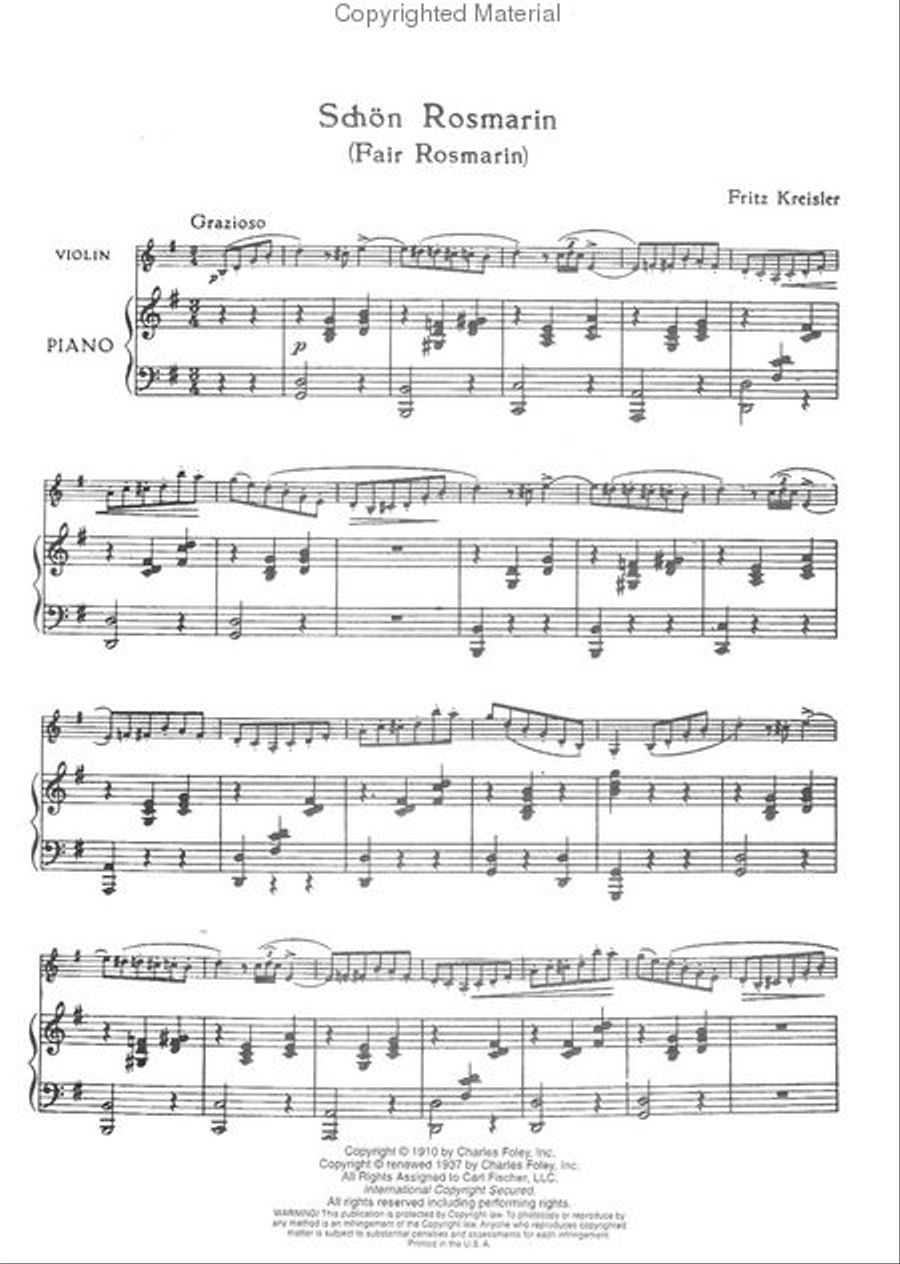 Schon Rosmarin Schon Rosmarin Violin Solo scores gallery preview page 2