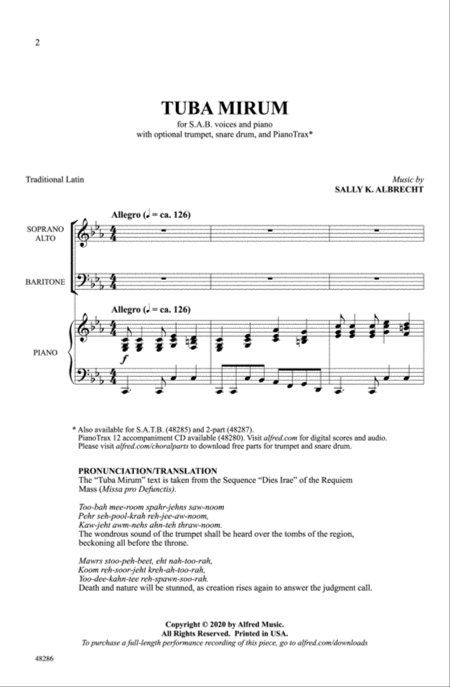Tuba Mirum Choir scores gallery preview page 1