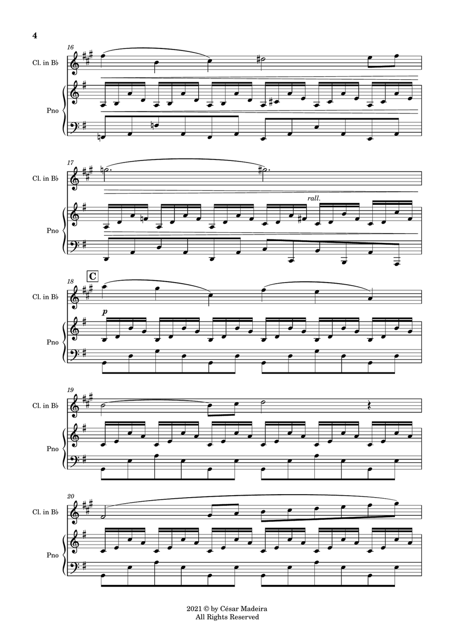 The Swan (Le Cygne) by Saint-Saens - Bb Clarinet and Piano (Full Score and Parts) B-Flat Clarinet scores gallery preview page 5