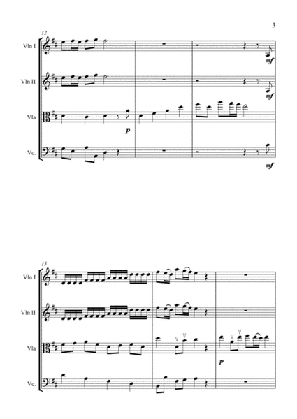 Handel: Let The Bright Seraphim for String Quartet - Score and Parts