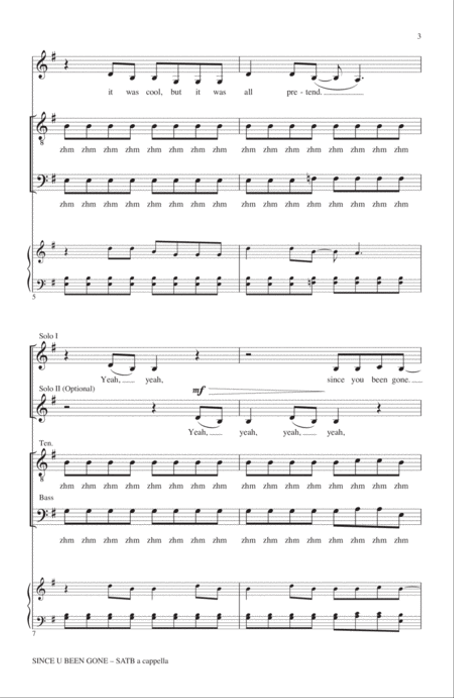 Since U Been Gone (as performed in Pitch Perfect) (arr. Deke Sharon) 4-Part scores gallery preview page 2