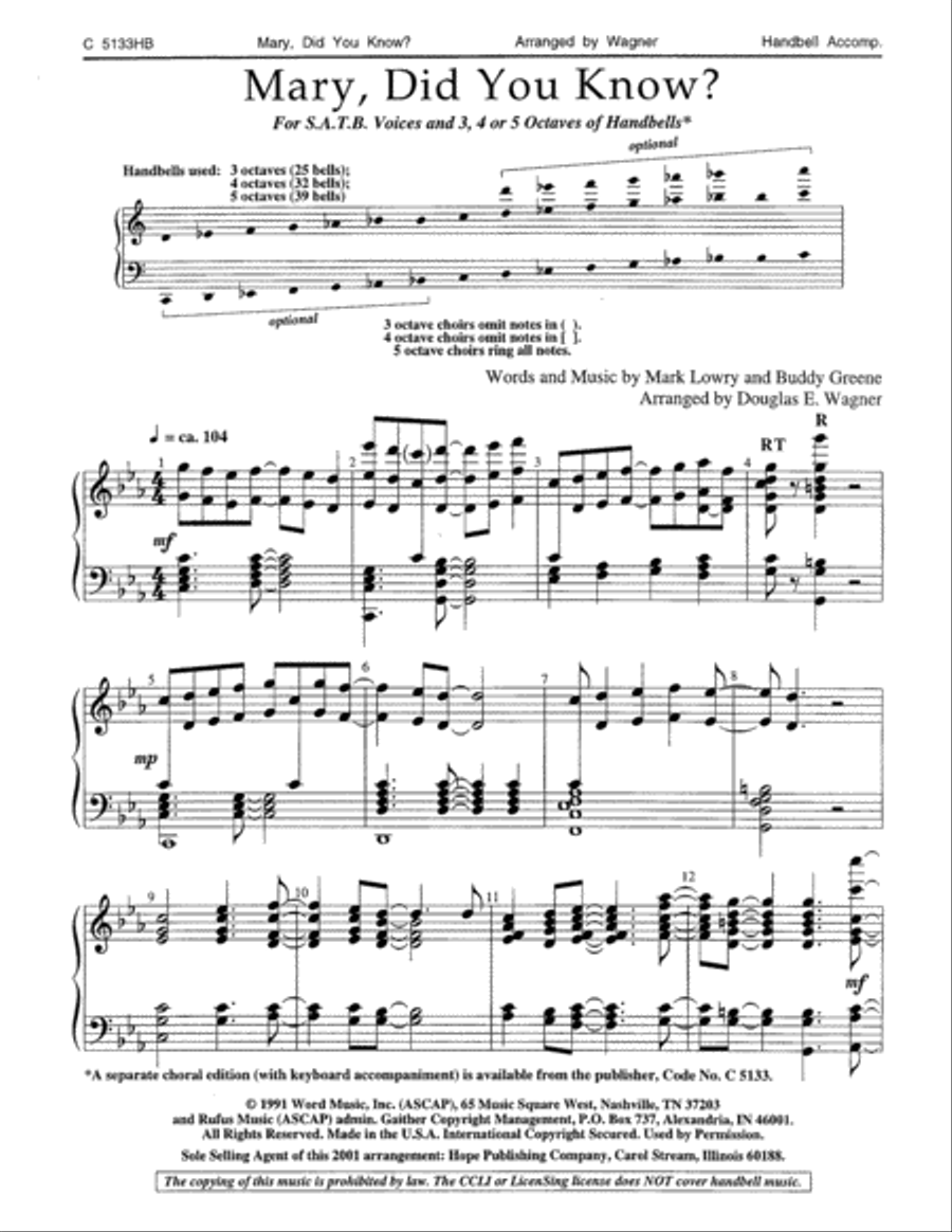 Mary, Did You Know? Choir scores gallery preview page 1