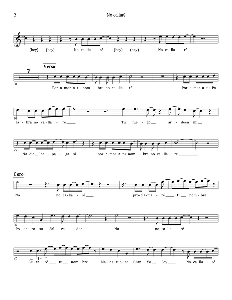 Miel San Marcos - NO CALLARE (Partitura) - Álbum Proezas Small Ensemble scores gallery preview page 3