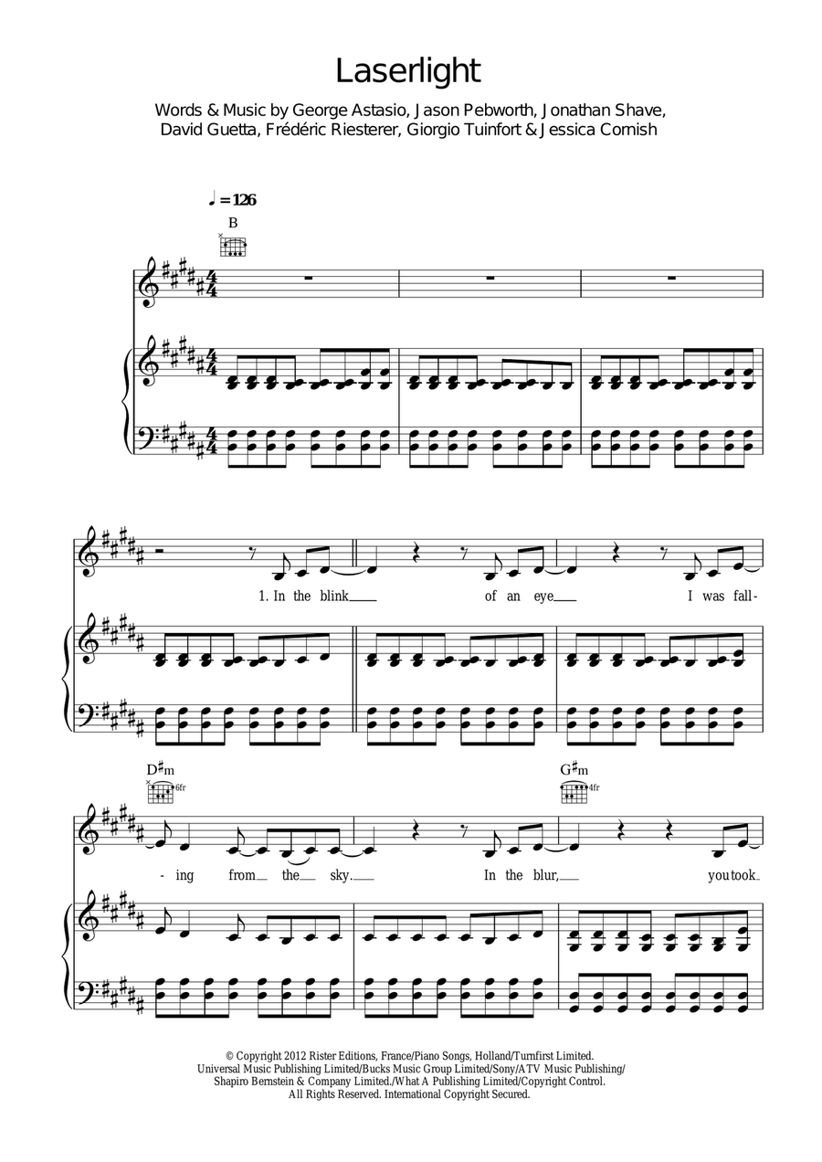 Laserlight Piano, Vocal scores gallery preview page 1