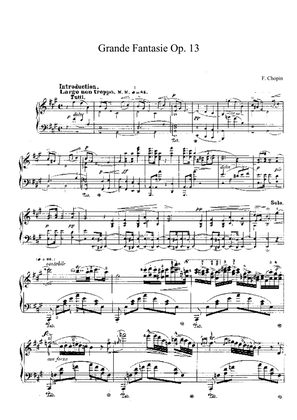 Book cover for Chopin Grande Fantasie Op. 13 in F Sharp Minor
