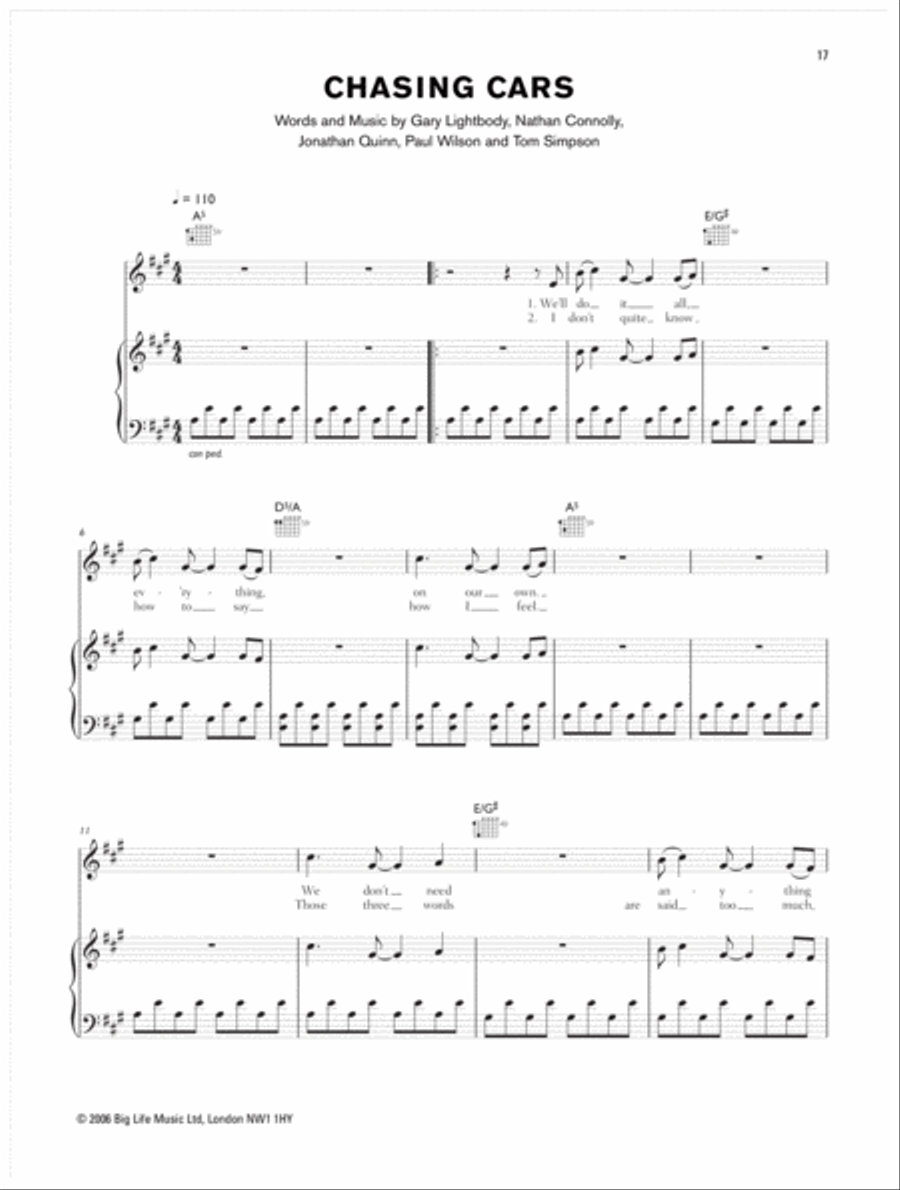 Eyes Open Piano, Vocal, Guitar scores gallery preview page 3