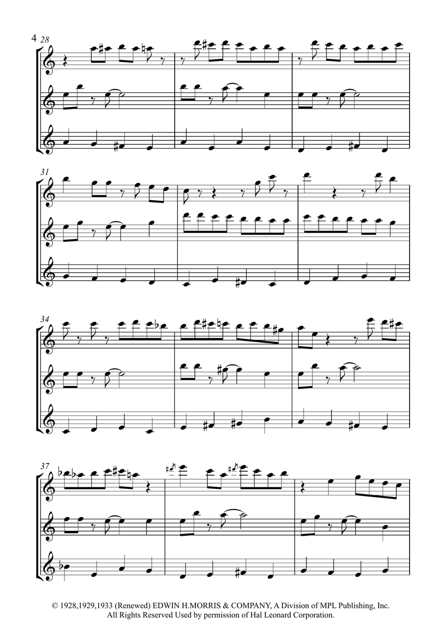 Basin Street Blues Woodwind Trio scores gallery preview page 4
