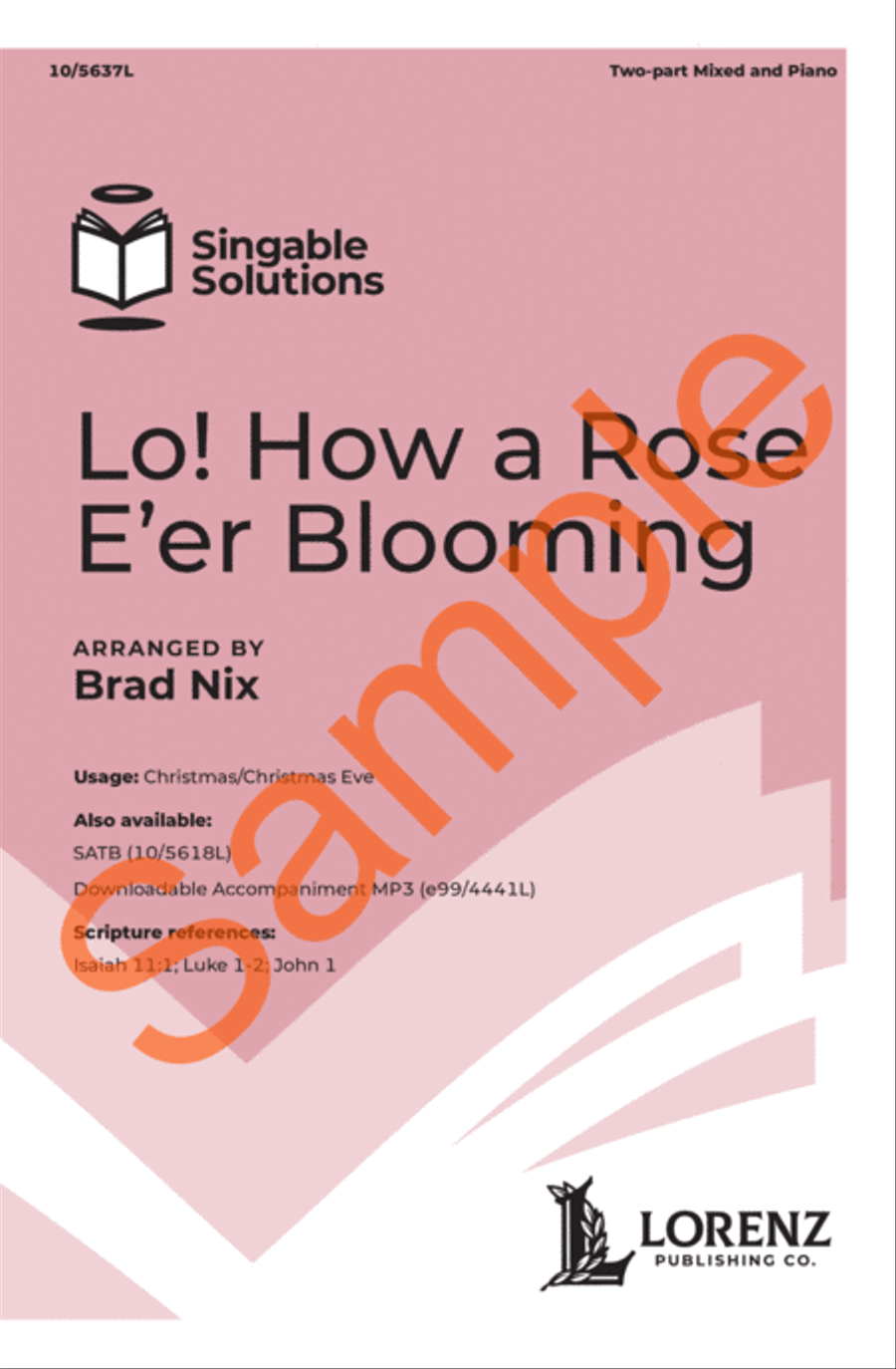 Lo! How a Rose E'er Blooming 2-Part scores gallery preview page 2