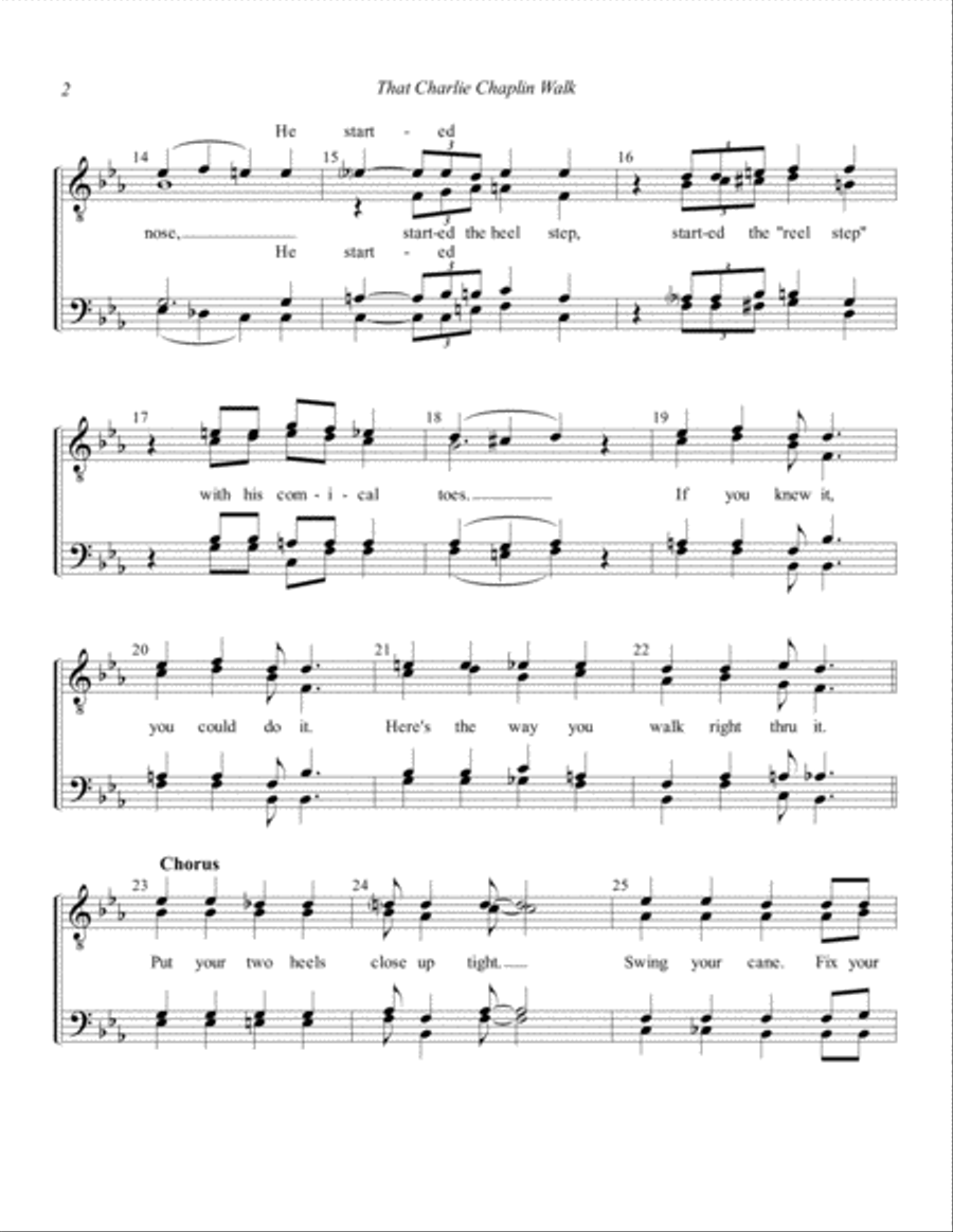That Charlie Chaplin Walk - TTBB TTBB scores gallery preview page 2