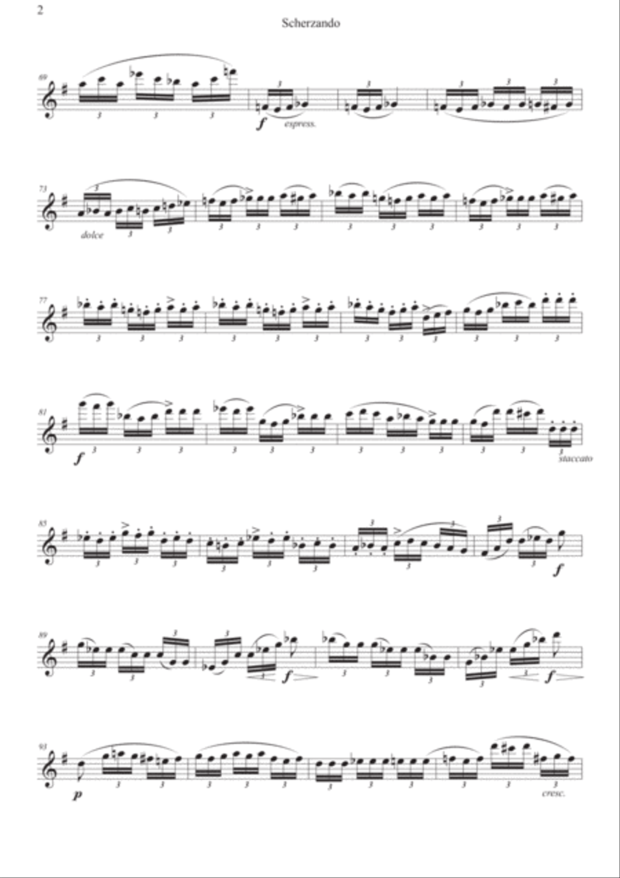 Scherzando, Edouard Lalo Symphonie Espagnol Flute Solo scores gallery preview page 2