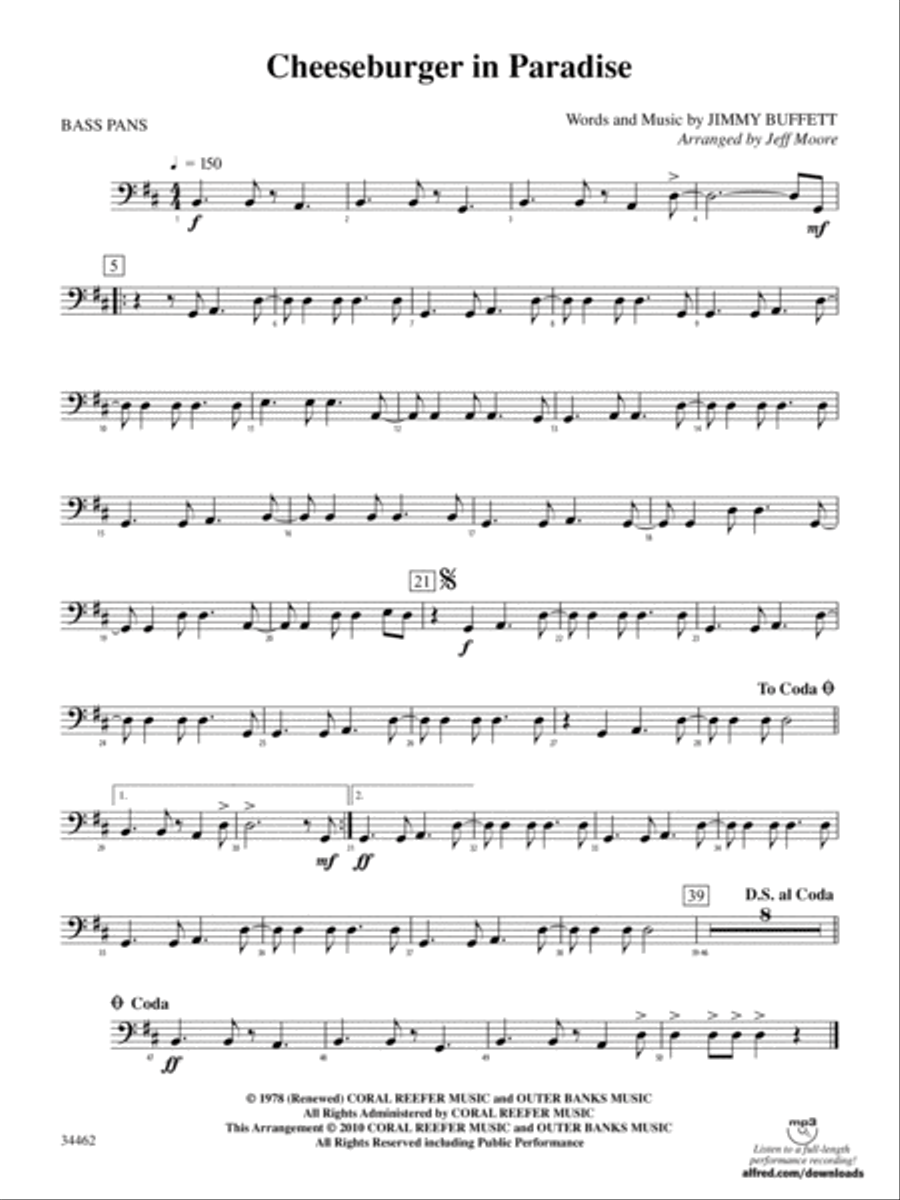 Cheeseburger in Paradise: 4th Percussion Percussion scores gallery preview page 1
