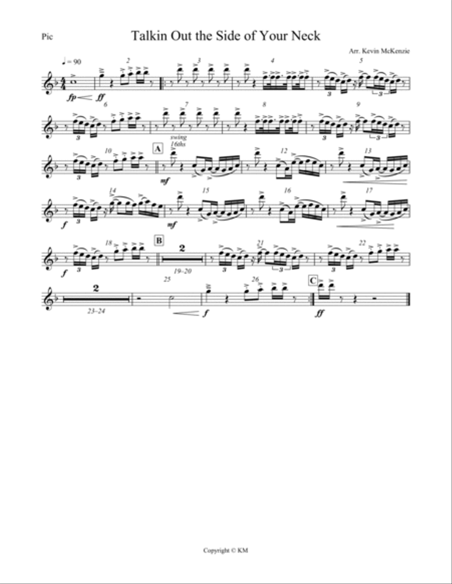 Talkin' Out Of The Side Of Your Neck Marching Band scores gallery preview page 3