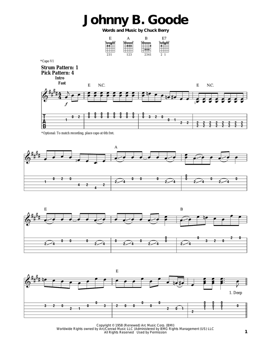 Johnny B. Goode Electric Guitar scores gallery preview page 1