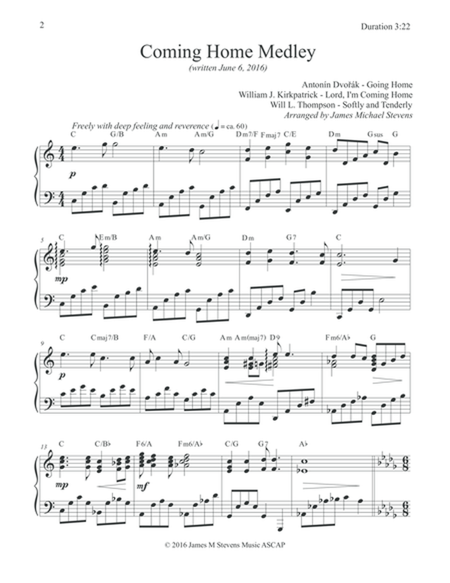 Coming Home Medley - Solo Piano image number null