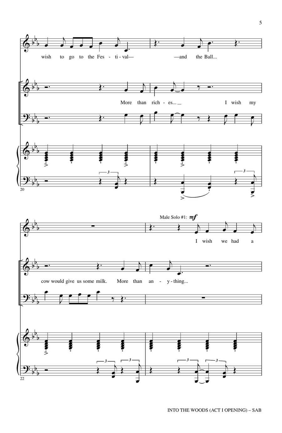 Into The Woods (Act I Opening) - Part I 3-Part scores gallery preview page 4