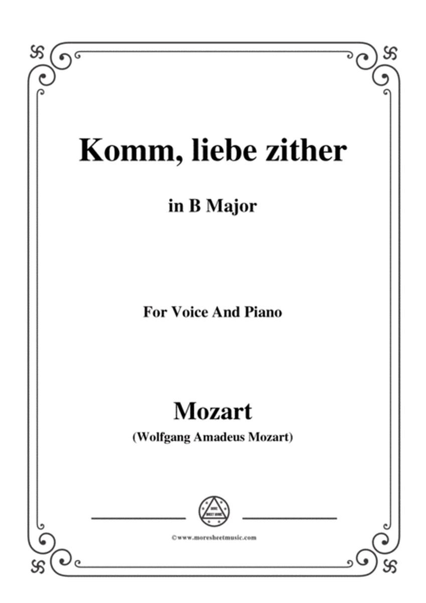 Mozart-Komm,liebe zither,in B Major,for Voice and Piano image number null