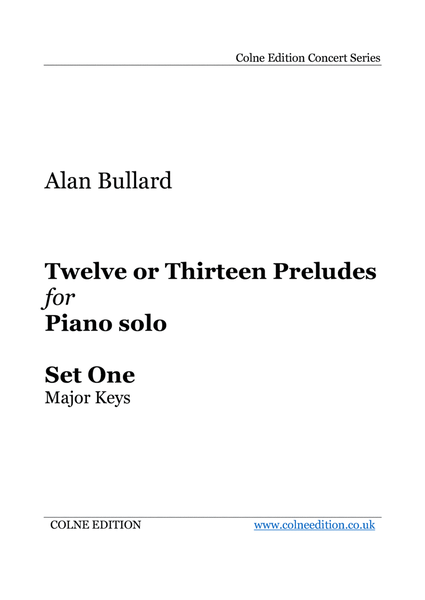 Twelve or Thirteen Preludes for Piano Solo, Set One (major keys) image number null