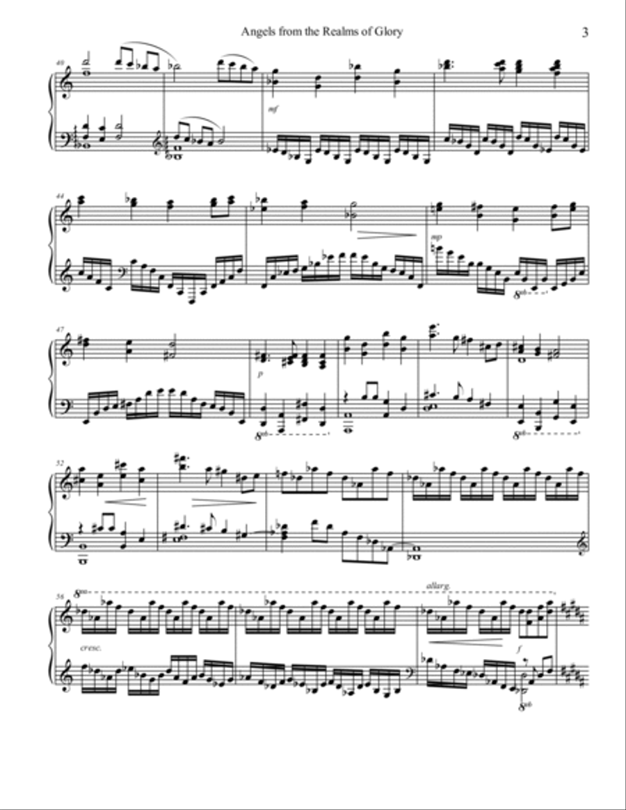 Angels From the Realms of Glory Piano Solo scores gallery preview page 3