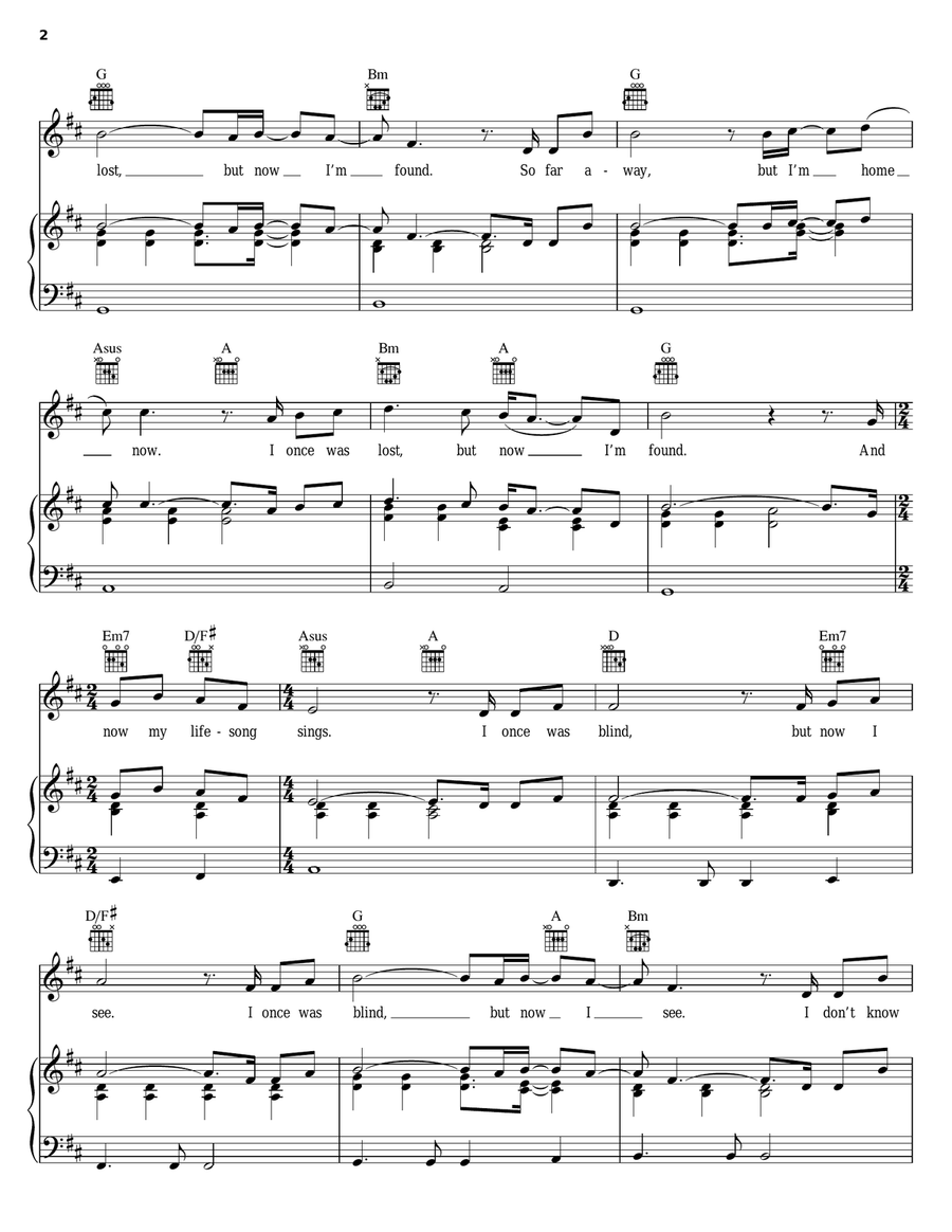 And Now My Lifesong Sings Piano, Vocal, Guitar scores gallery preview page 2