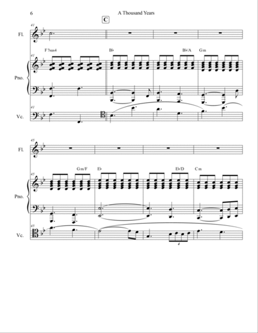 A Thousand Years A Thousand Years Flute Solo scores gallery preview page 6