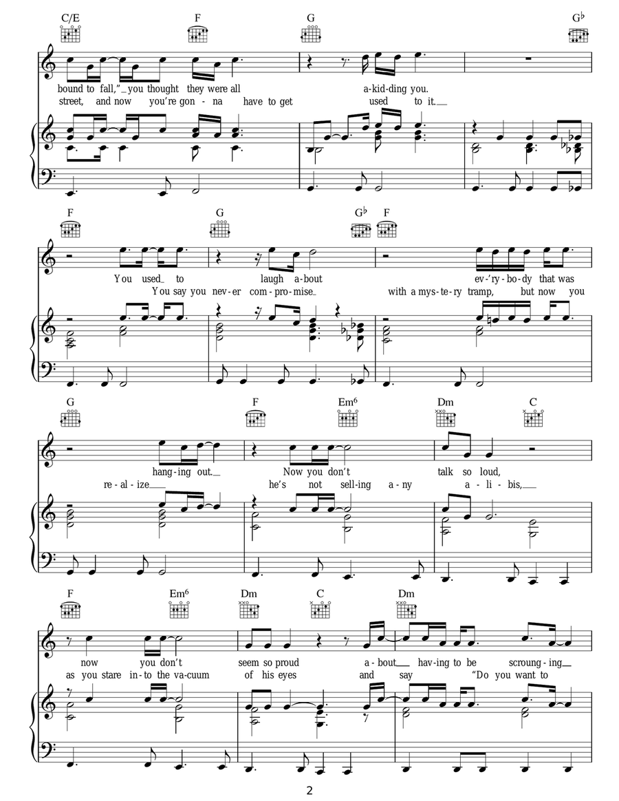 Like A Rolling Stone Like A Rolling Stone Acoustic Guitar scores gallery preview page 2