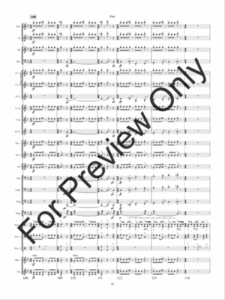 Rage Rage Concert Band scores gallery preview page 19