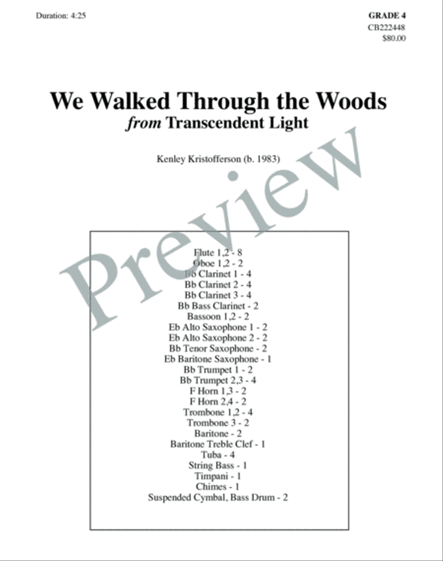 We Walked Through the Woods Concert Band scores gallery preview page 2