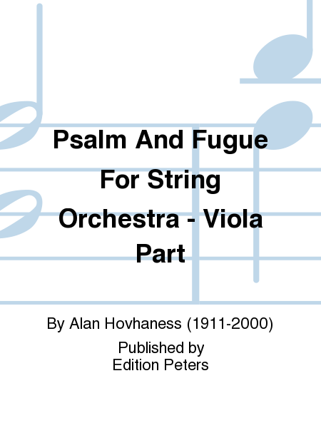 Psalm And Fugue For String Orchestra - Viola Part