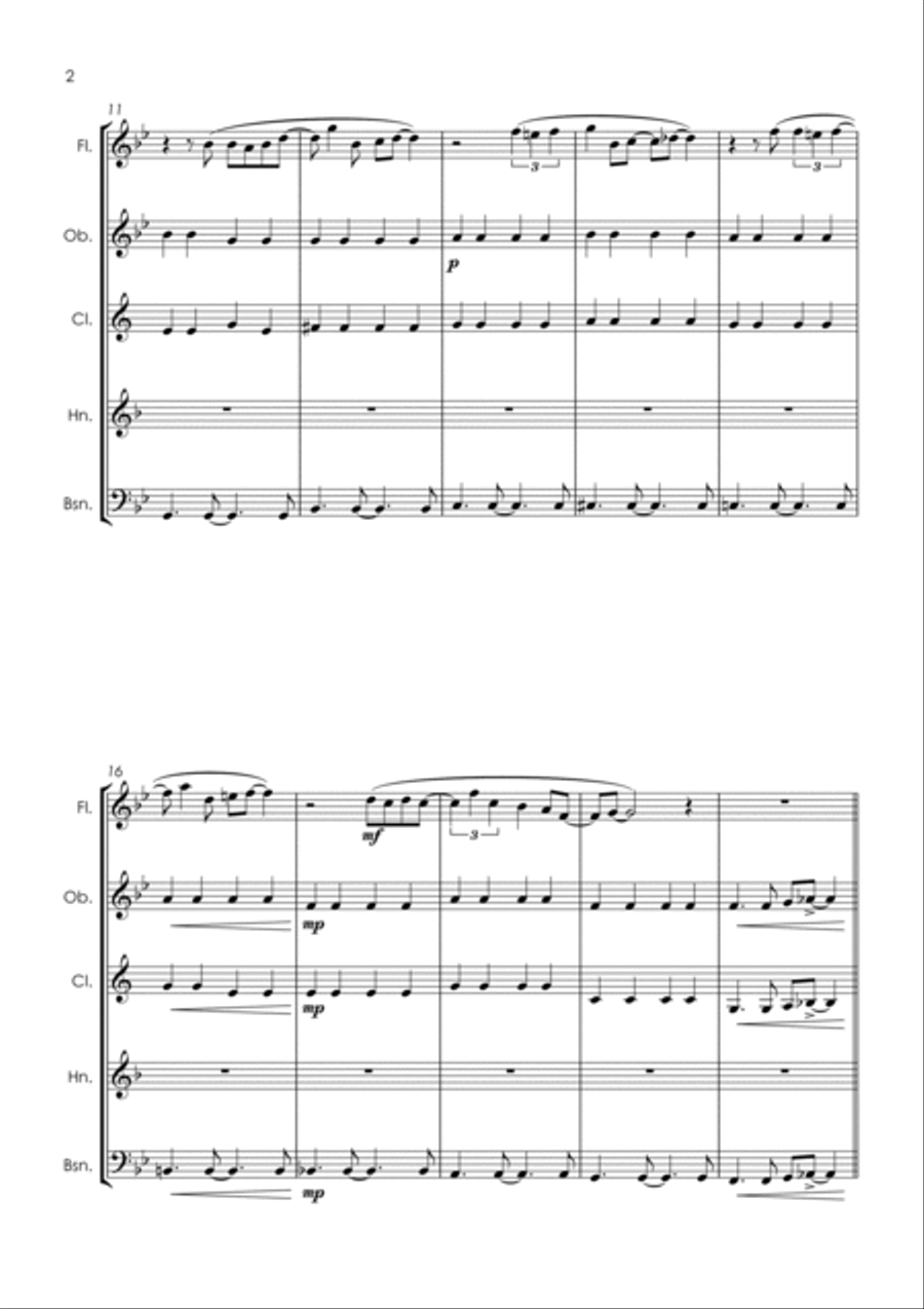 God Only Knows Woodwind Quintet scores gallery preview page 4