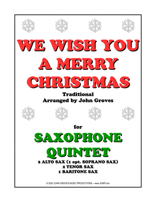 Book cover for We Wish You A Merry Christmas - Saxophone Quintet