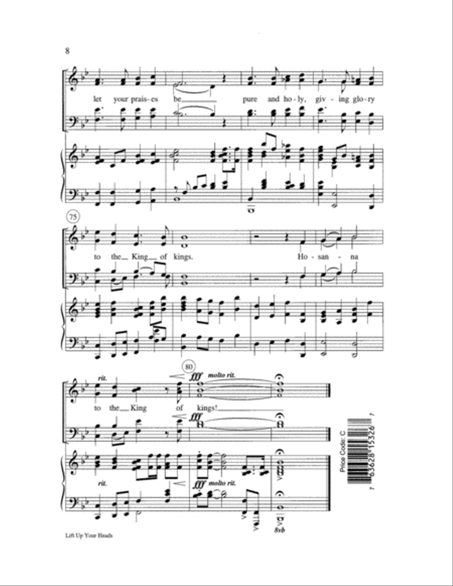 Lift Up Your Heads with Hosanna, Loud Hosanna 4-Part scores gallery preview page 8
