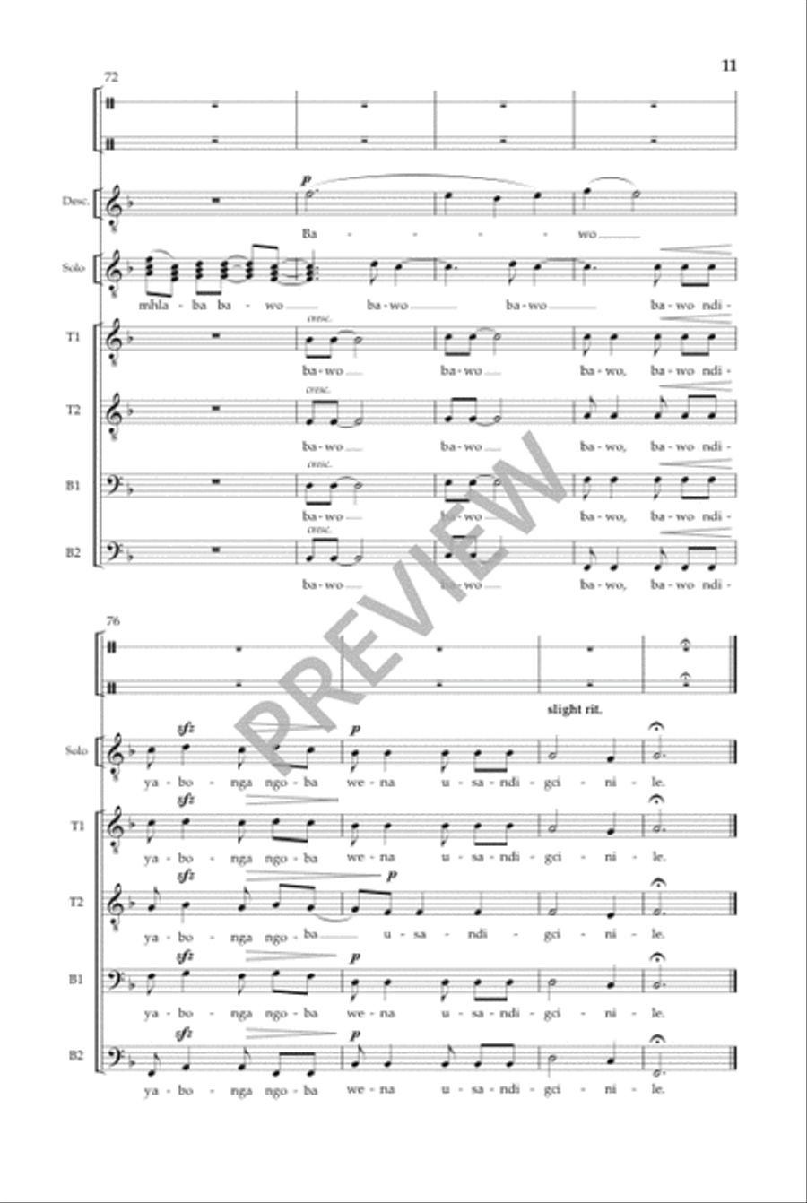 Ndikhokhele Bawo (TTBB) TTBB scores gallery preview page 12