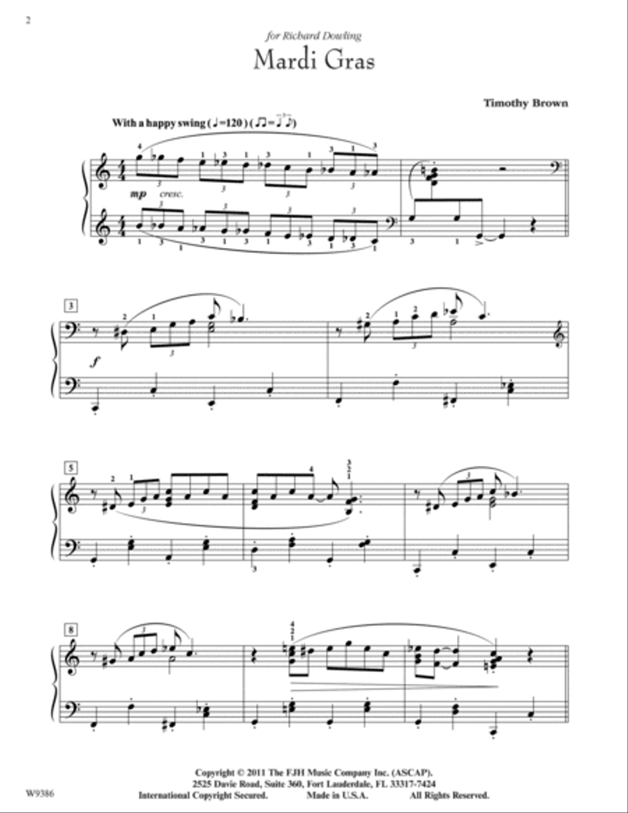 Mardi Gras Piano Solo scores gallery preview page 2