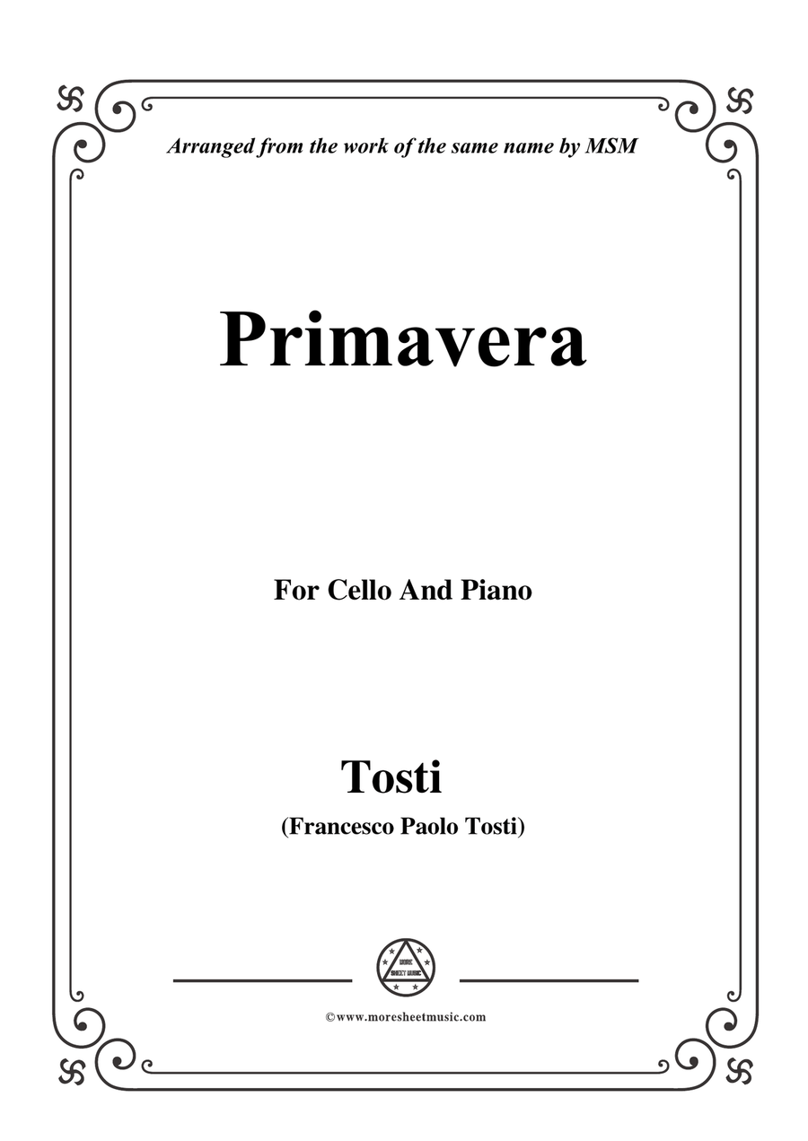 Tosti-Primavera, for Cello and Piano