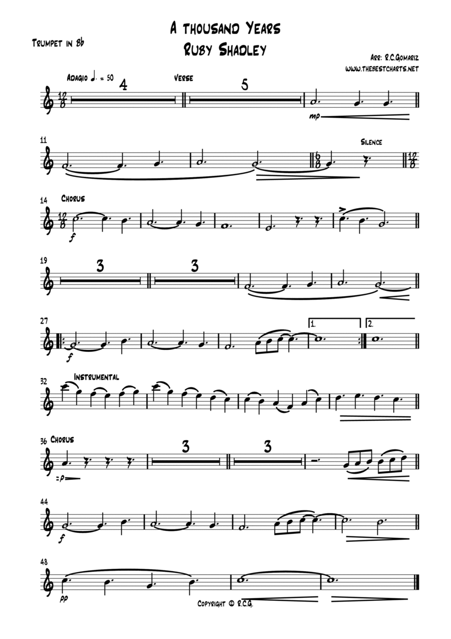 A Thousand Years Concert Band scores gallery preview page 1