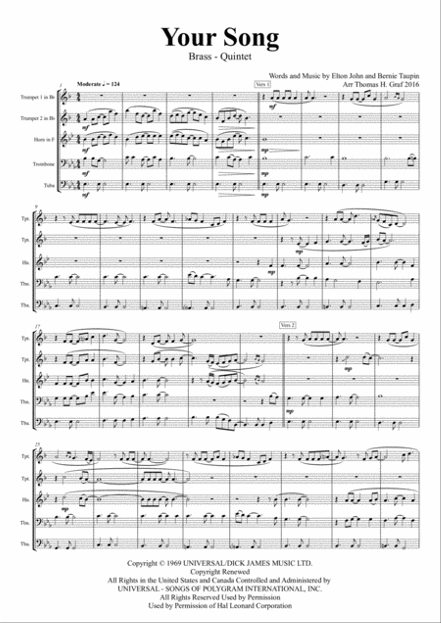 Your Song Horn scores gallery preview page 2