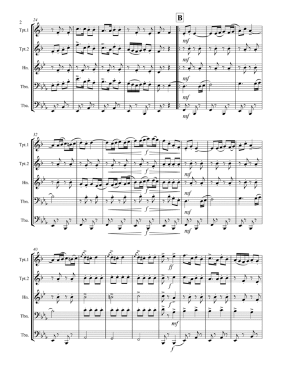 March – The Fairest of the Fair (for Brass Quintet) Brass Quintet scores gallery preview page 3