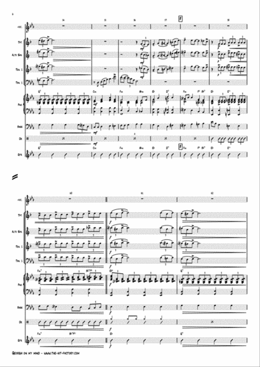 Georgia On My Mind Tenor Saxophone scores gallery preview page 6