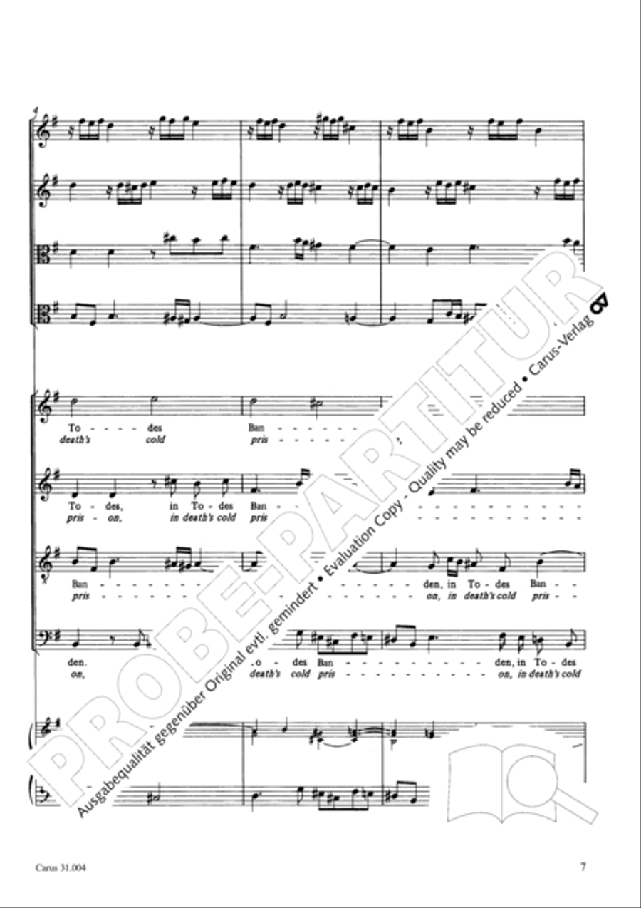 Christ lay in death's cold prison (Christ lag in Todesbanden) 4-Part scores gallery preview page 8