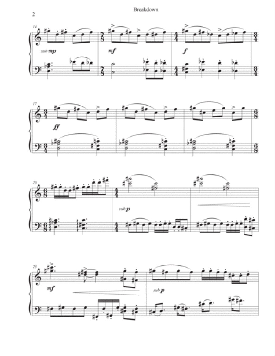 6 Reflections on Anxiety Piano Solo scores gallery preview page 4
