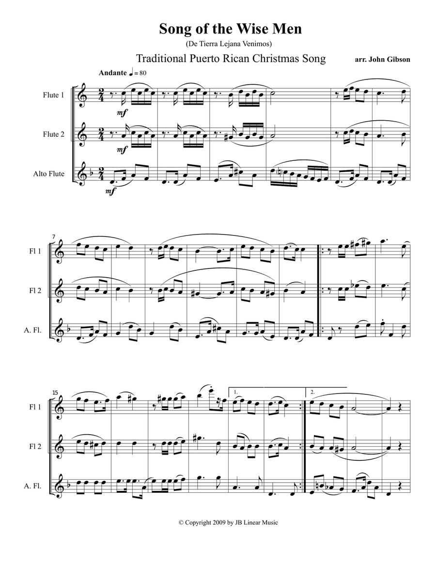 Song of the Wise Men - flute trio Song of the Wise Men - flute trio Flute Trio scores gallery preview page 2